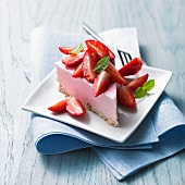 A slice of strawberry-cream cheese tart