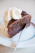 A piece of Sachertorte (chocolate cake)