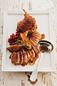 Roast duck with figs
