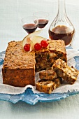 Fruit cake with coconut and rum