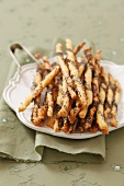 Puff pastry sticks with poppy seeds and salt