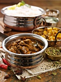 Beef curry with spices and rice (India)