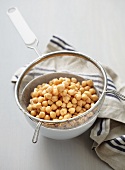 Chickpeas in a sieve