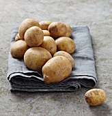 Potatoes on a tea towel
