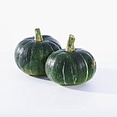 Two green pumpkins