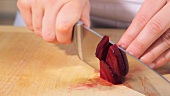 Cutting up beetroot