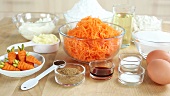 Ingredients for carrot cake