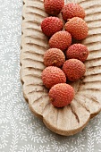 Lychees in a wooden bowl