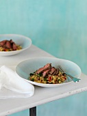 Lamb with couscous, rosemary and thyme