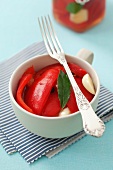Marinated red peppers