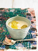 Ajo Blanco (cold garlic soup, Spain) with grapes