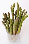 Green asparagus in a jar