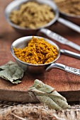 Curry powder in a measuring spoon