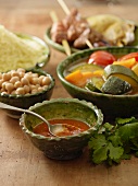 Ingredients for couscous with vegetables and meat