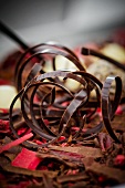 Chocolate spirals for decorating cakes