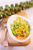 Brussels sprouts with a spicy chilli sauce