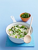 Chicken risotto with peas