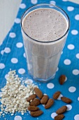 Oatmeal and Almond Breakfast Smoothie in a Glass