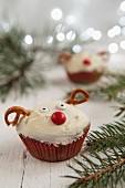 Rudolph the red-nosed reindeer cupcakes