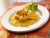 Chicken curry with lemon slices