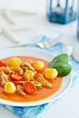 Stock fish with potatoes and tomato sauce (Caribbean)