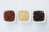 Three different types of rice