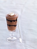Chocolate mousse with chocolate sauce