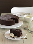 Chocolate cake with cream