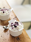 Coconut rice pudding with berries