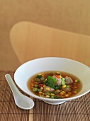 Sweetcorn soup with chicken dumplings (Asia)