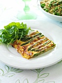 Asparagus tart with rocket
