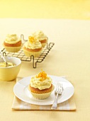 Cupcakes with orange frosting