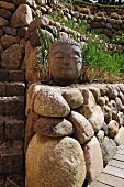 Buddha statue made of stone in garden