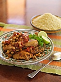 Chicken with chickpeas and couscous