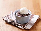 Chocolate fondant with vanilla ice cream