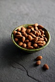 Almonds in a ceramic bowl