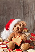 Christmas arrangement with teddy bear