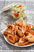 Chicken wings with a side salad