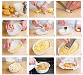 Making potato gratin
