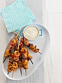 Spicy kebabs with a dip