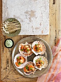 Fried scallops with limes and tamarind
