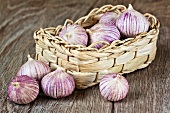 A basket of garlic