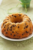 A Bundt cake with chocolate chips for Easter