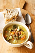 Rustic vegetable soup with beans