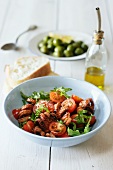 Octopus salad with cherry tomatoes