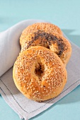 Sesame and poppy seed bagels