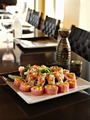 Sushi Platter on Restaurant Table