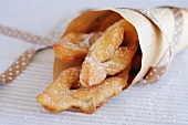 Battered and fried apple slices
