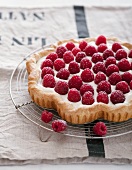 Raspberry pie on a wire rack