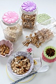 Various cereals and nuts for muesli